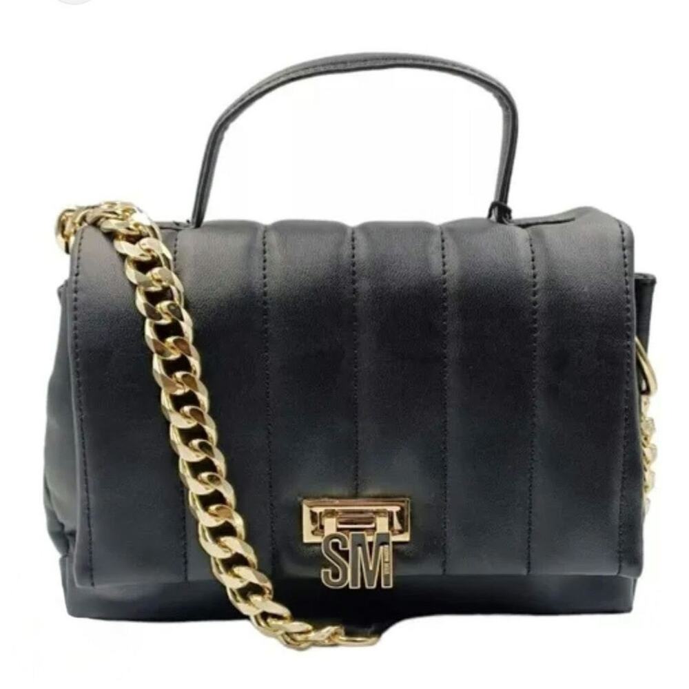 Steve Madden EUC quilted crossbody chain strap bag small black